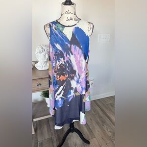 Just...Taylor Multicolor Abstract Floral Maxi Dress in Blue and Purple